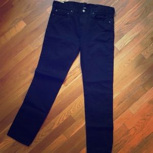 Selvedge black denim jcrew 484 slim fit jean